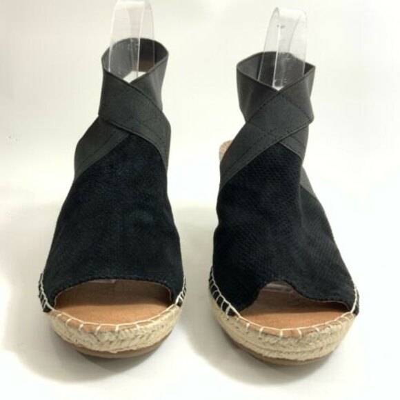 Gentle Souls Sandals Women Size 9.5M Black Espadrille Colleen Open-toe Wedge - Picture 4 of 11